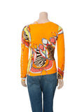 Printed Cutout Detail Sweater Set