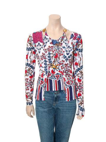 Chain Detail Printed Sweater Set