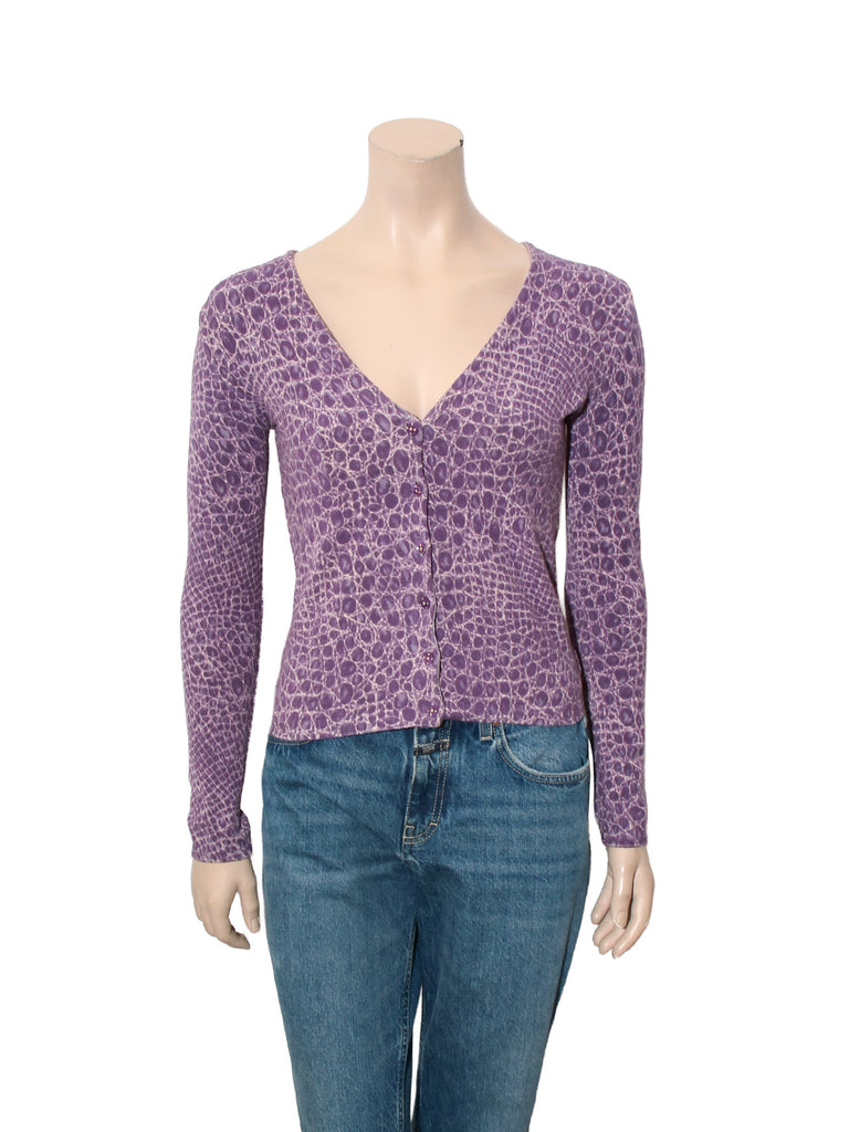 Croc Print Cardigan
