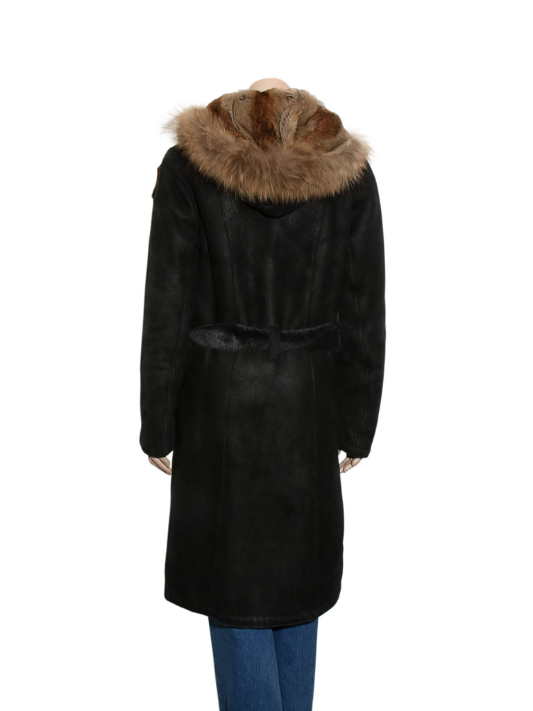 Leather and Fur Long Coat