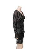 Long Sleeve Printed Dress