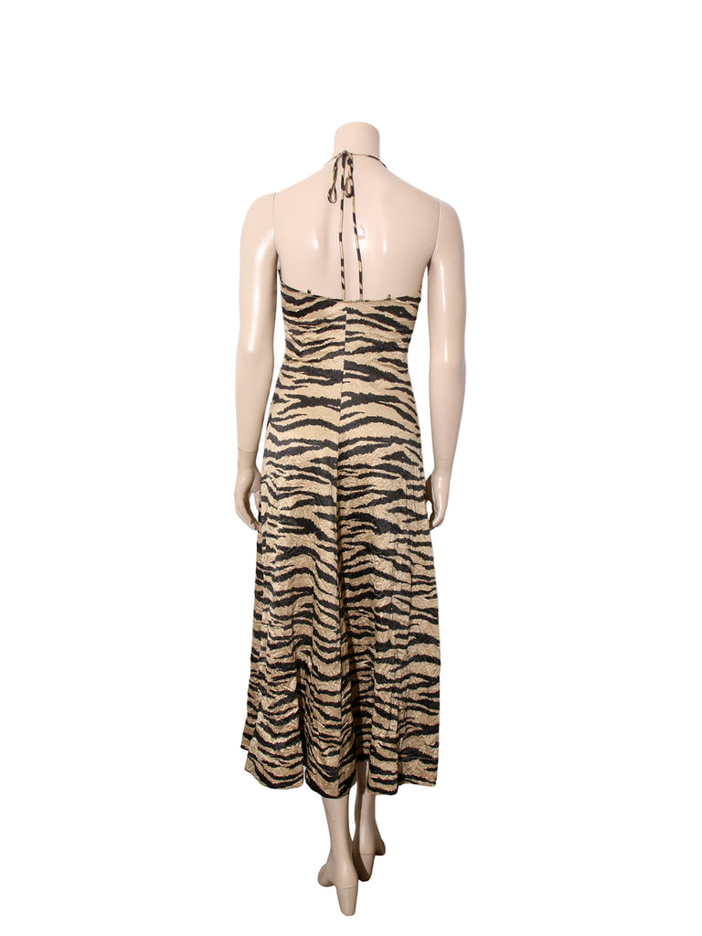 Crinkled Satin Maxi Dress