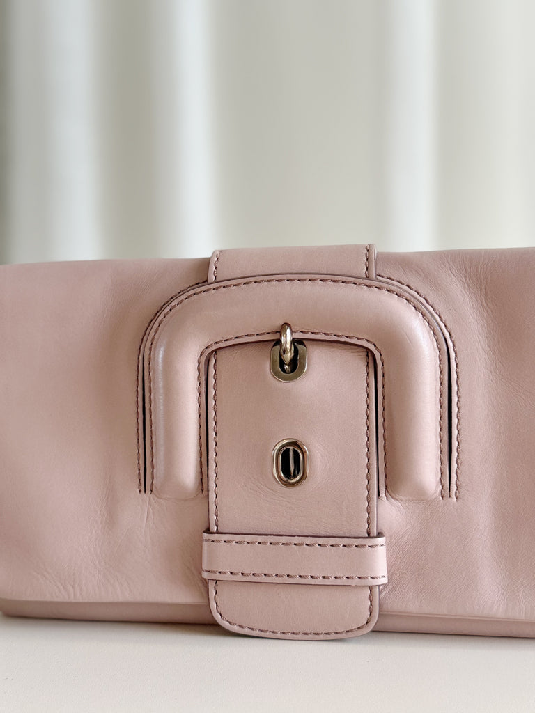 Leather Buckle Clutch Bag