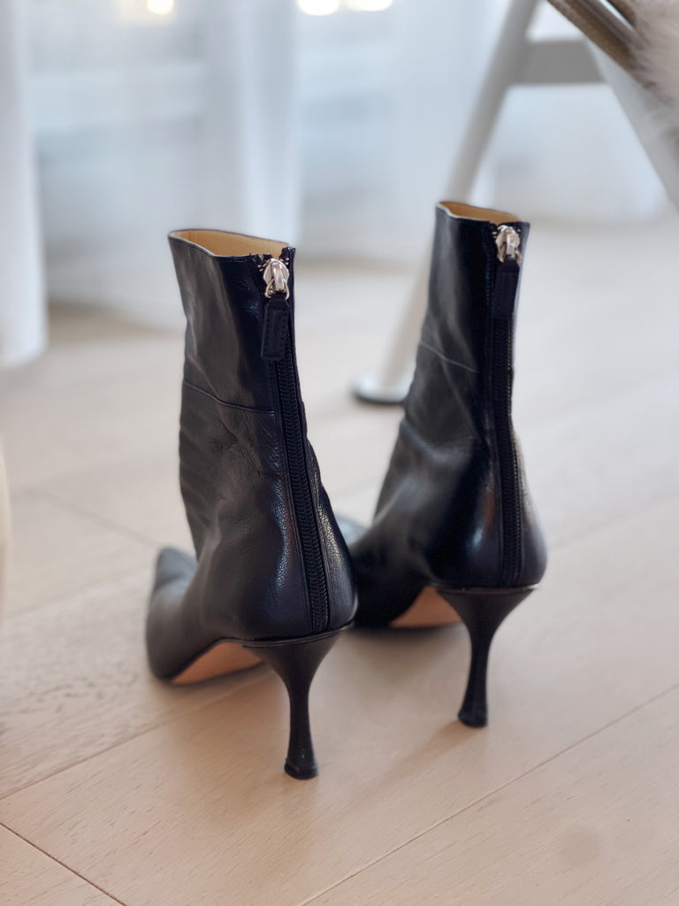 Pointed Leather Booties