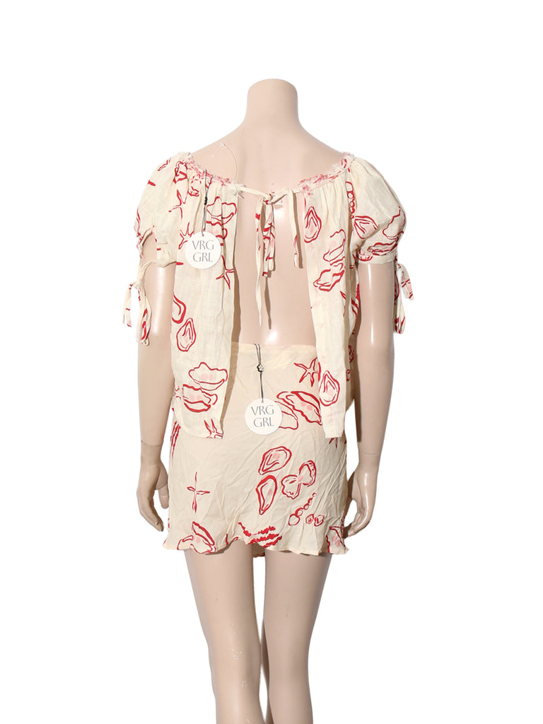 Printed Drawstring Skirt