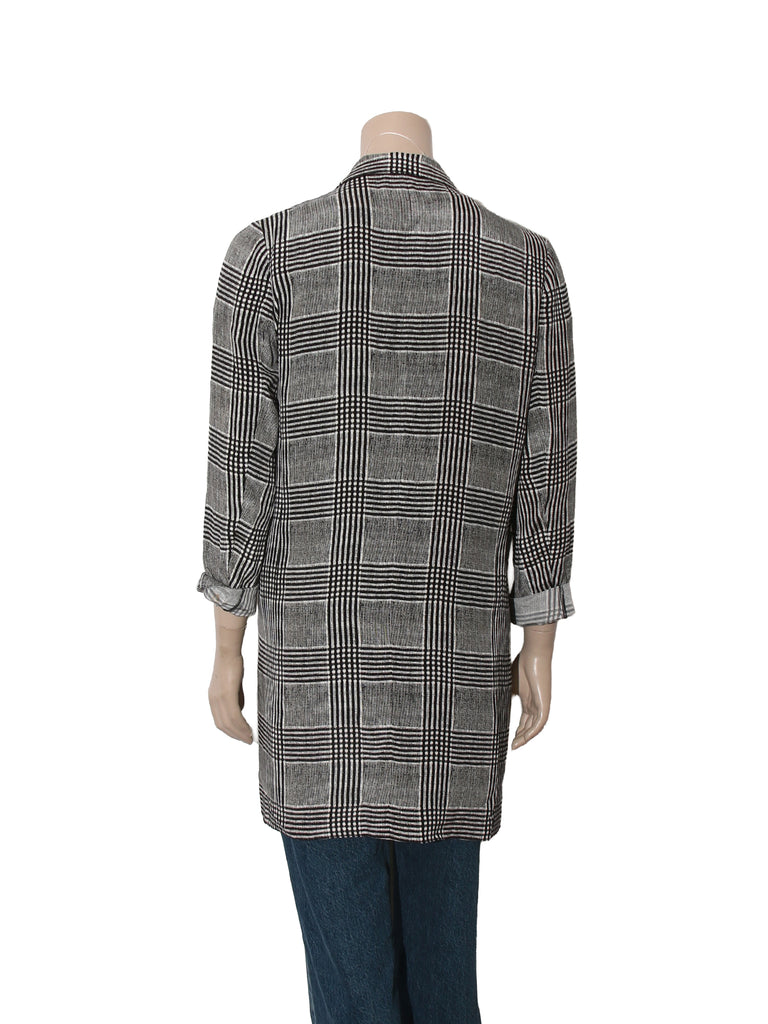 Check Print Silk Jacket