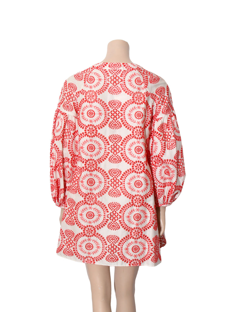Eyelet Embroidered Long Sleeve Dress