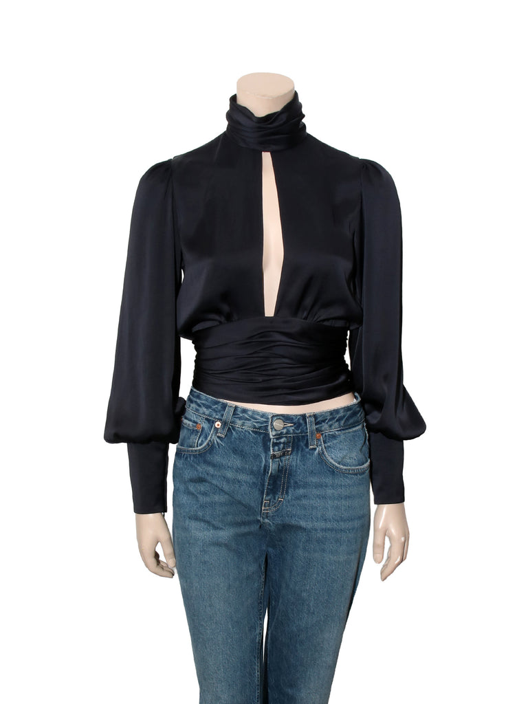 High Neck Long Sleeve Blouse