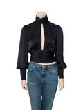 High Neck Long Sleeve Blouse