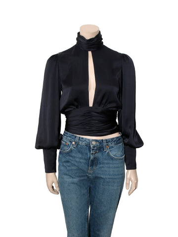 High Neck Long Sleeve Blouse