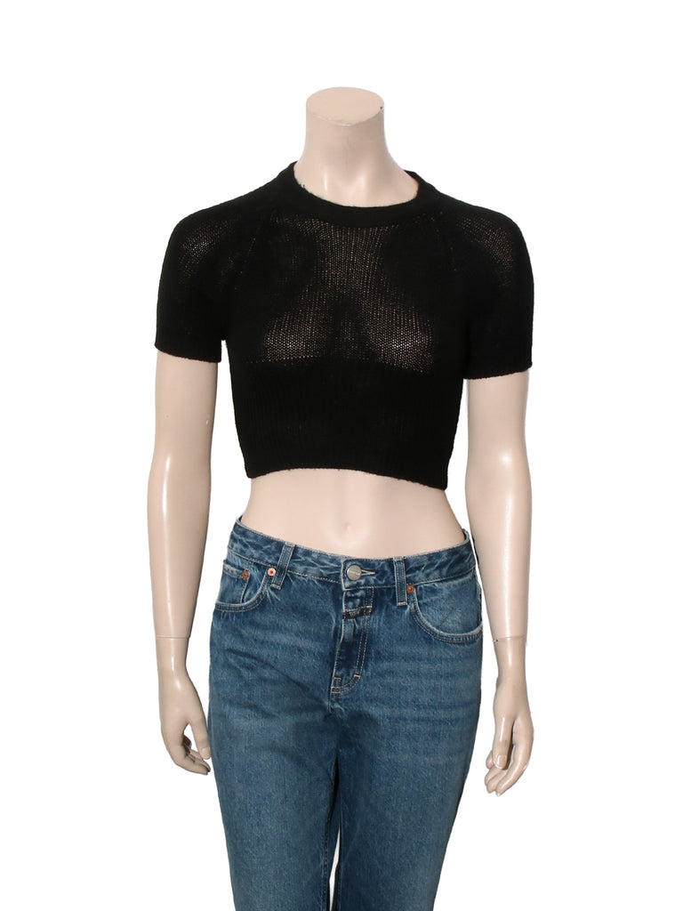Cropped Short Sleeve Sweater