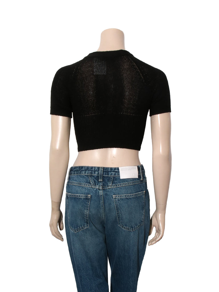 Cropped Short Sleeve Sweater