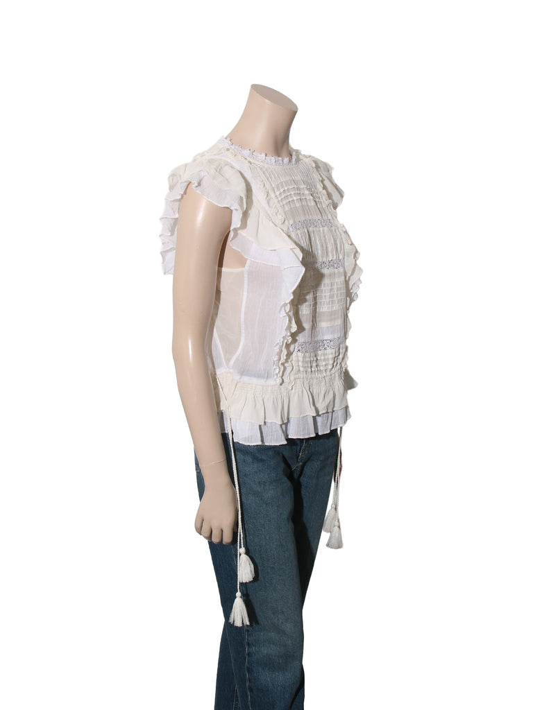 Silk Ruffle Top