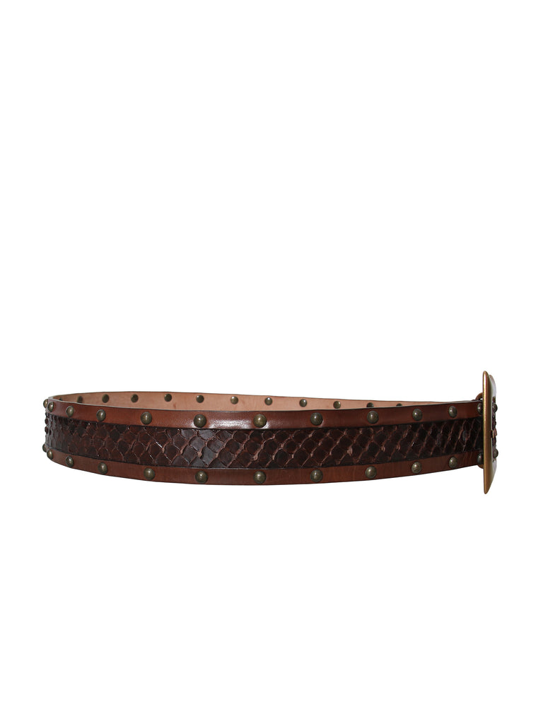 Snakeskin Studded Belt