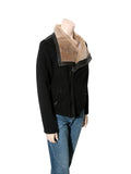 Shearling Trim Leather Jacket