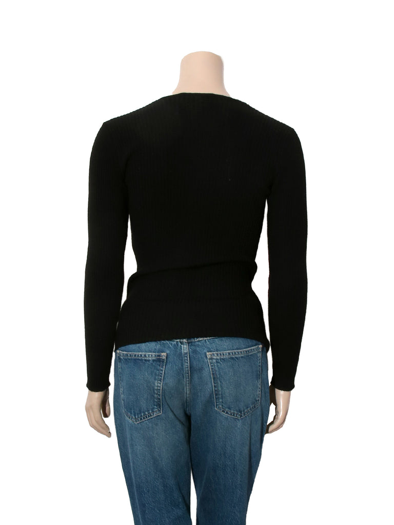 Wool Knit Ribbed Cardigan