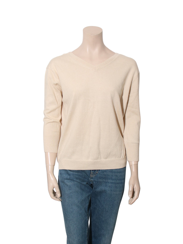 V-Neck Cotton and Wool Sweater