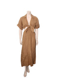 Cut-Out Linen Dress