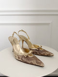 Snake Embossed Slingback Pumps