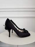 Satin Peep Toe Pumps