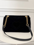 GG Marmont Matelasse Embroidered Velvet Shoulder Bag