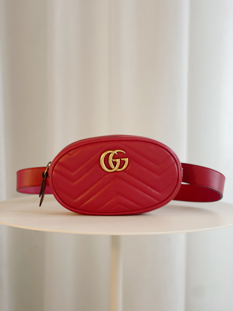 Matelassé Leather GG Marmont Belt Bag
