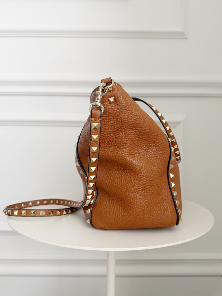Leather Rockstud Shoulder Bag