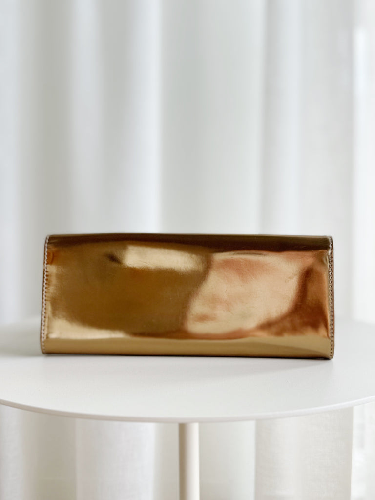 Metallic Buckle Clutch