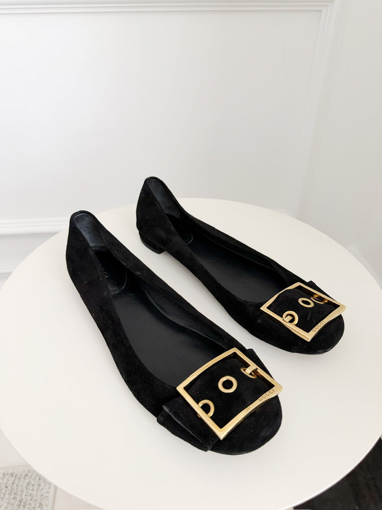 Suede Round Toe Flats