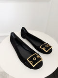 Suede Round Toe Flats