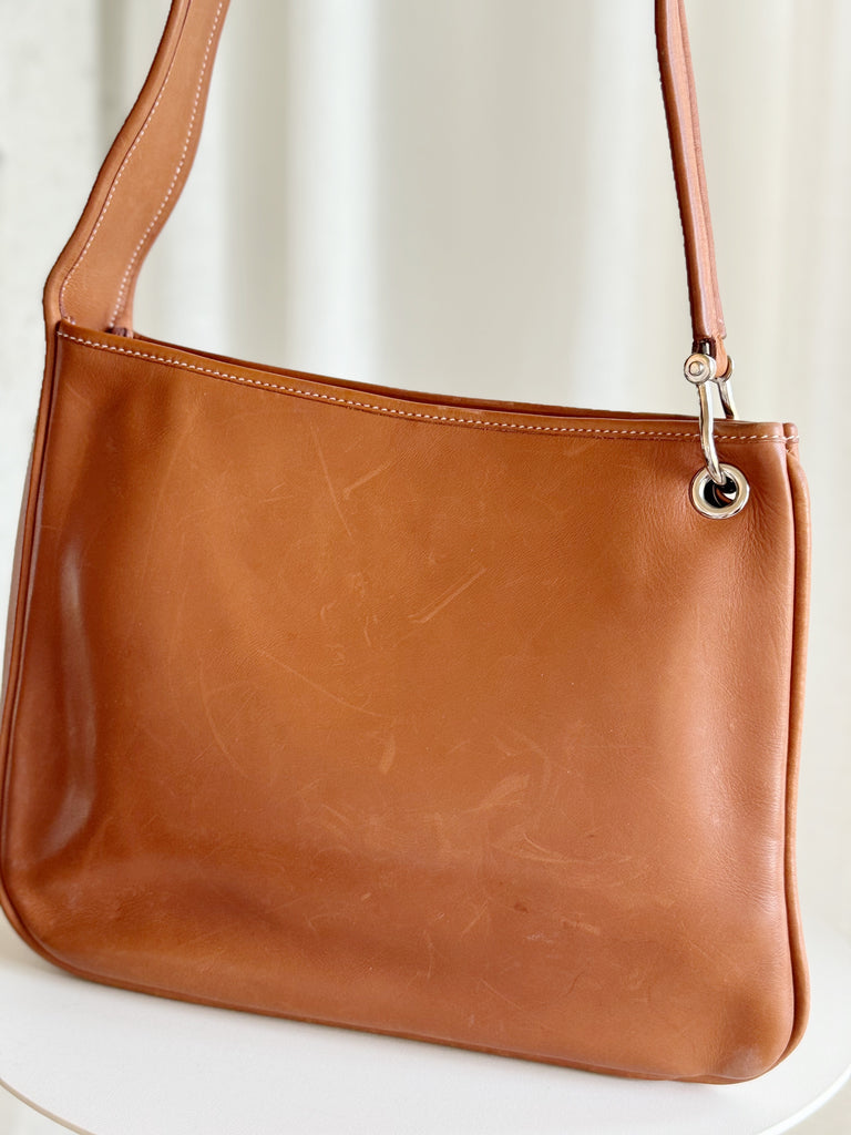 Vintage Asymmetrical Leather Shoulder Bag