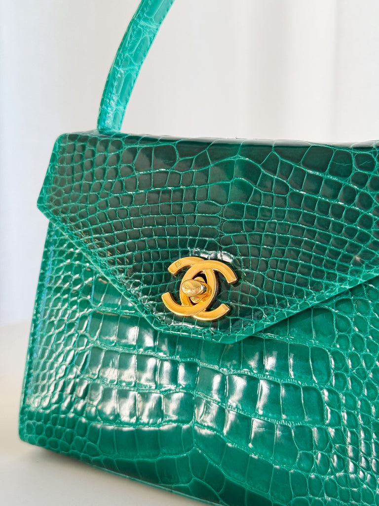 Vintage 1996 Top Handle Crocodile Mini Bag