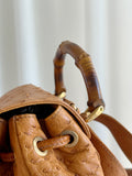 Vintage Mini Ostrich Bamboo Backpack