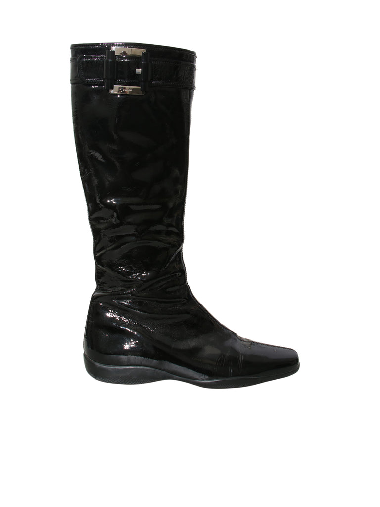 Prada patent boots on sale