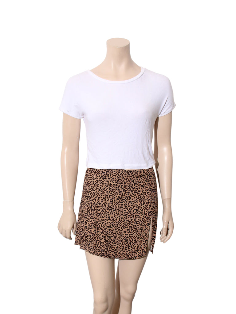 Leopard Print Mini Skirt