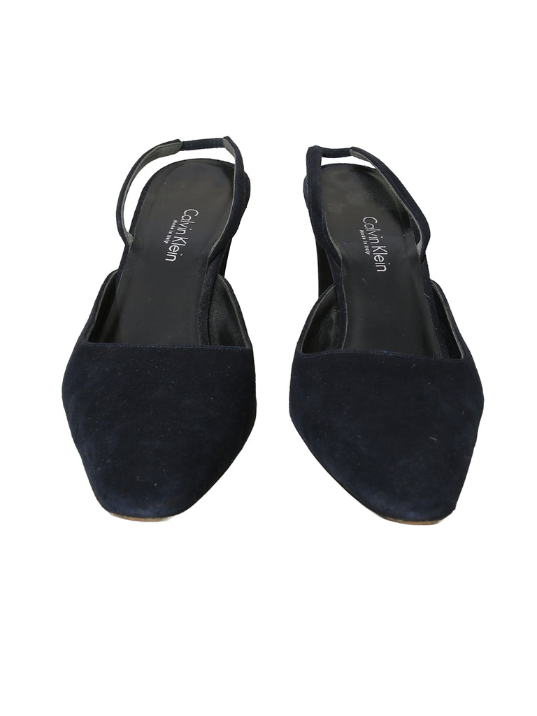 Vintage Suede Slingback Pumps