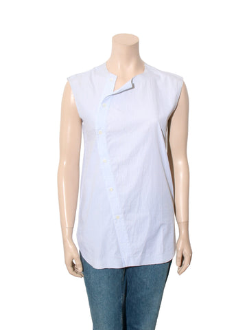 Striped Button Down Sleeveless Shirt