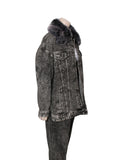 Oversize Acid Wash Denim Jacket with Matching Jeans Set