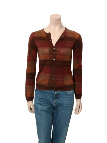 Vintage Check Print Cardigan