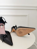 Vintage Flower Detail Leather Pumps