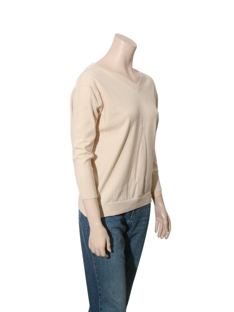 V-Neck Cotton and Wool Sweater