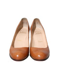 Round Toe Leather Pumps