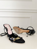 Vintage Velvet Beaded Sandals