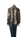 Metallic Printed Button Down Shirt