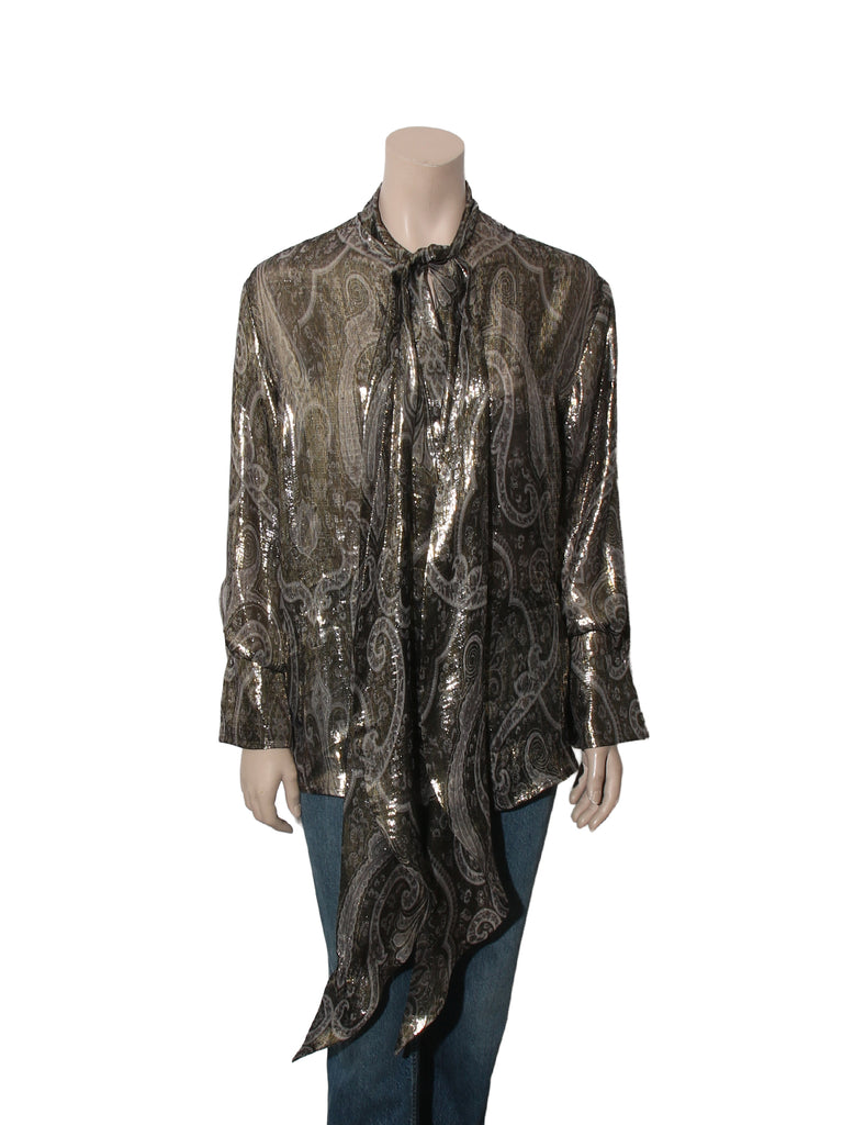 Metallic Printed Button Down Shirt