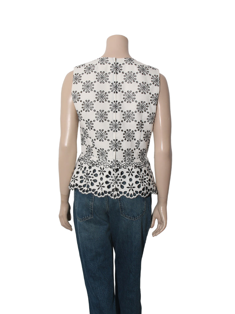 Peplum Eyelet Top