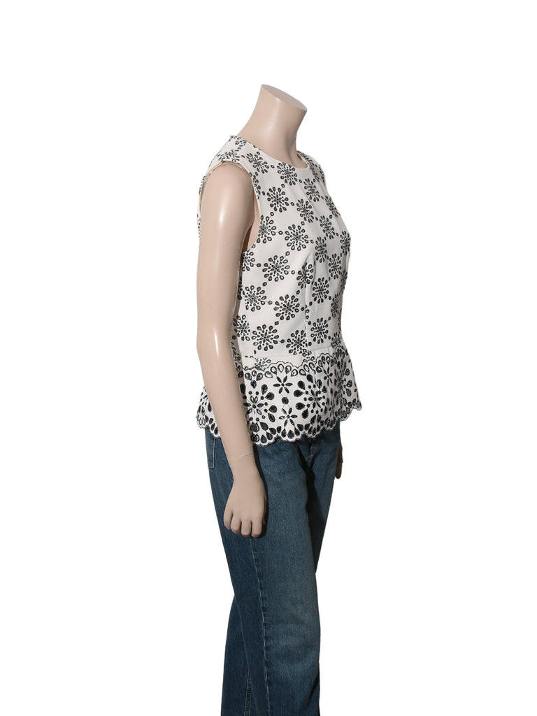 Peplum Eyelet Top