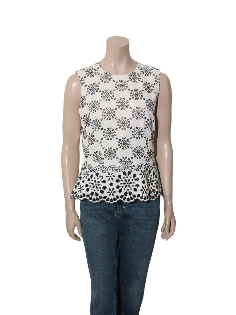 Peplum Eyelet Top