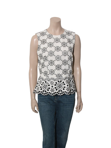 Peplum Eyelet Top