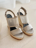 Mesh Wedge Sandals